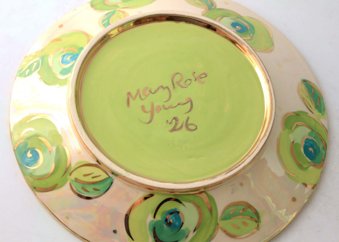 Dinner Plate Pale Rose Green
