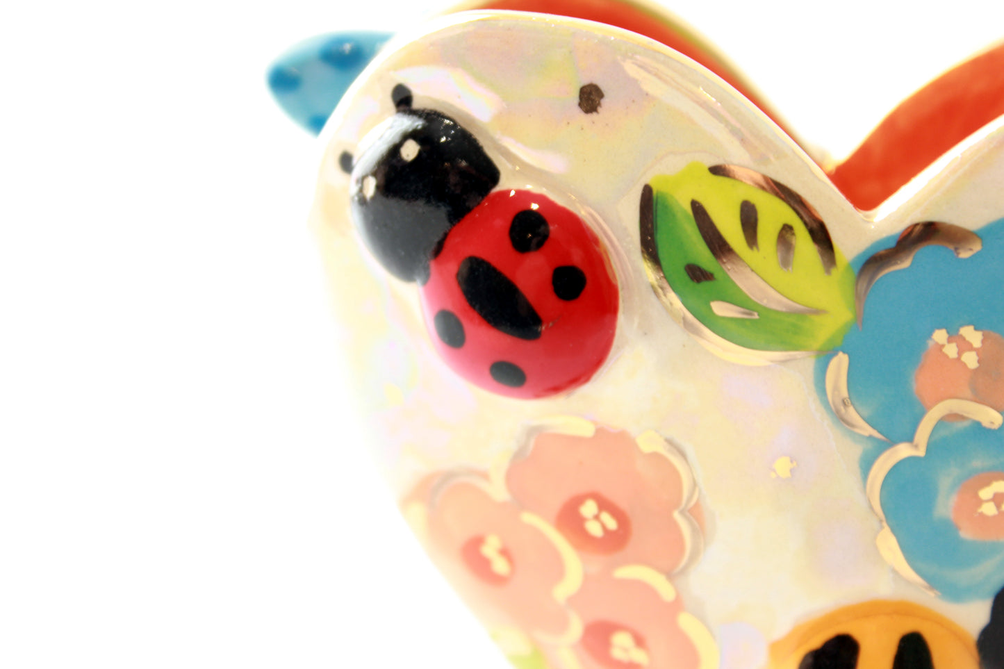 Butterfly Studded Baby Heart Vase with Bugs
