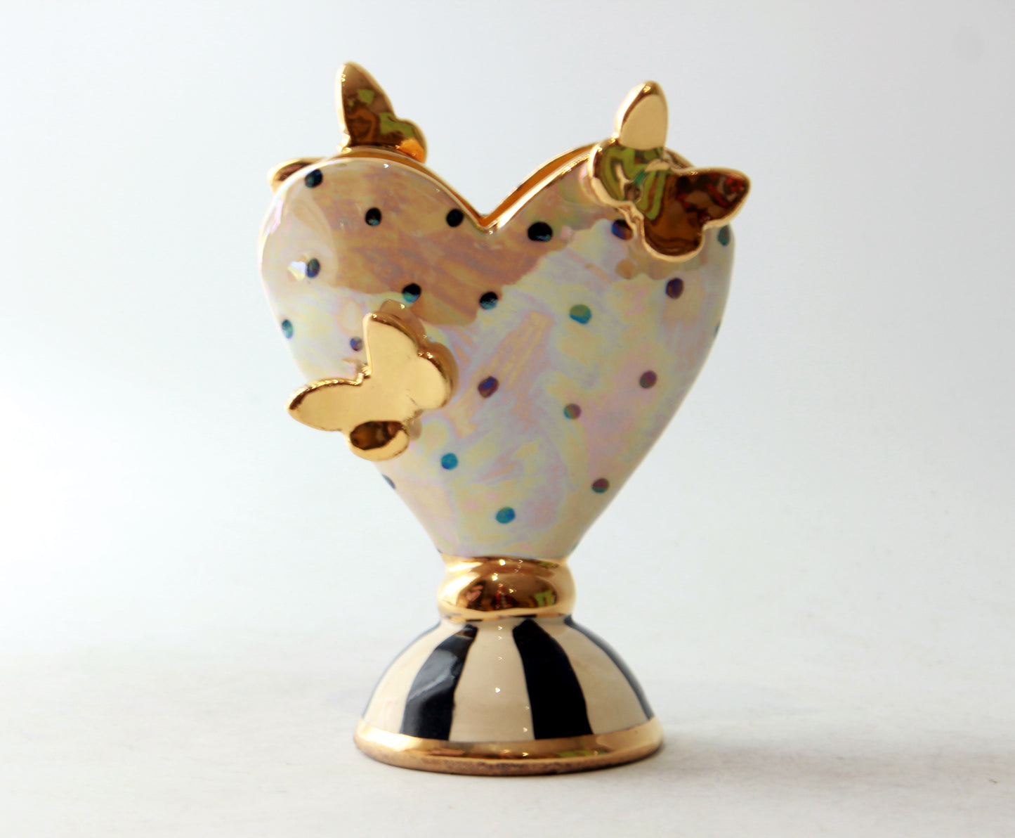 Butterfly Studded Baby Heart vase