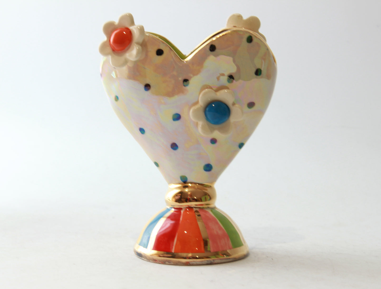 Daisy Studded Baby Heart vase