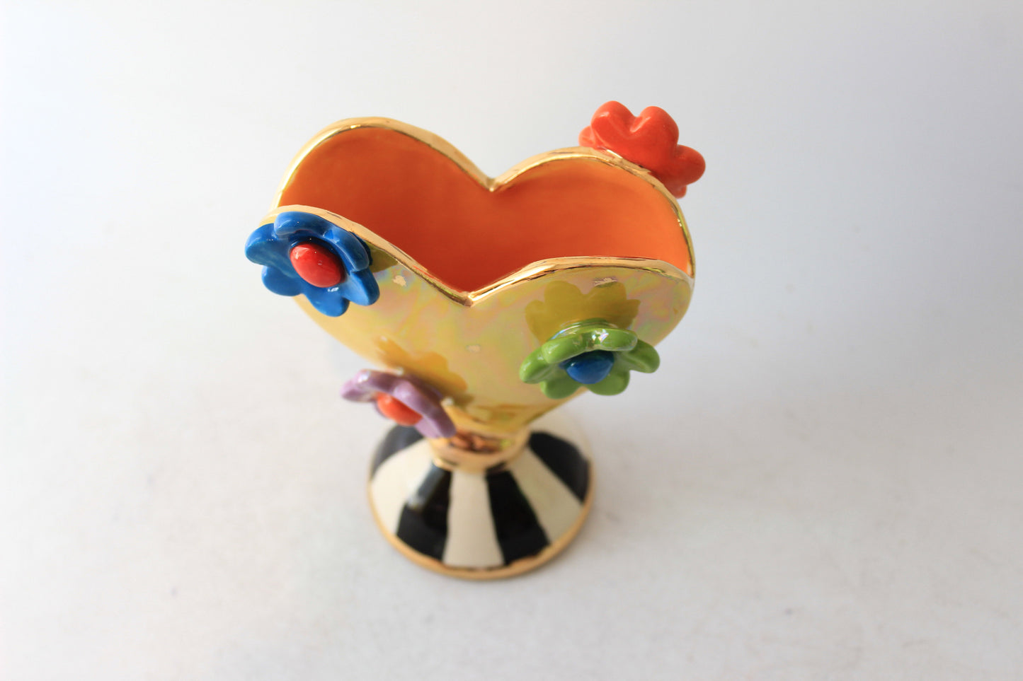 Daisy Studded Baby Heart Vase Yellow