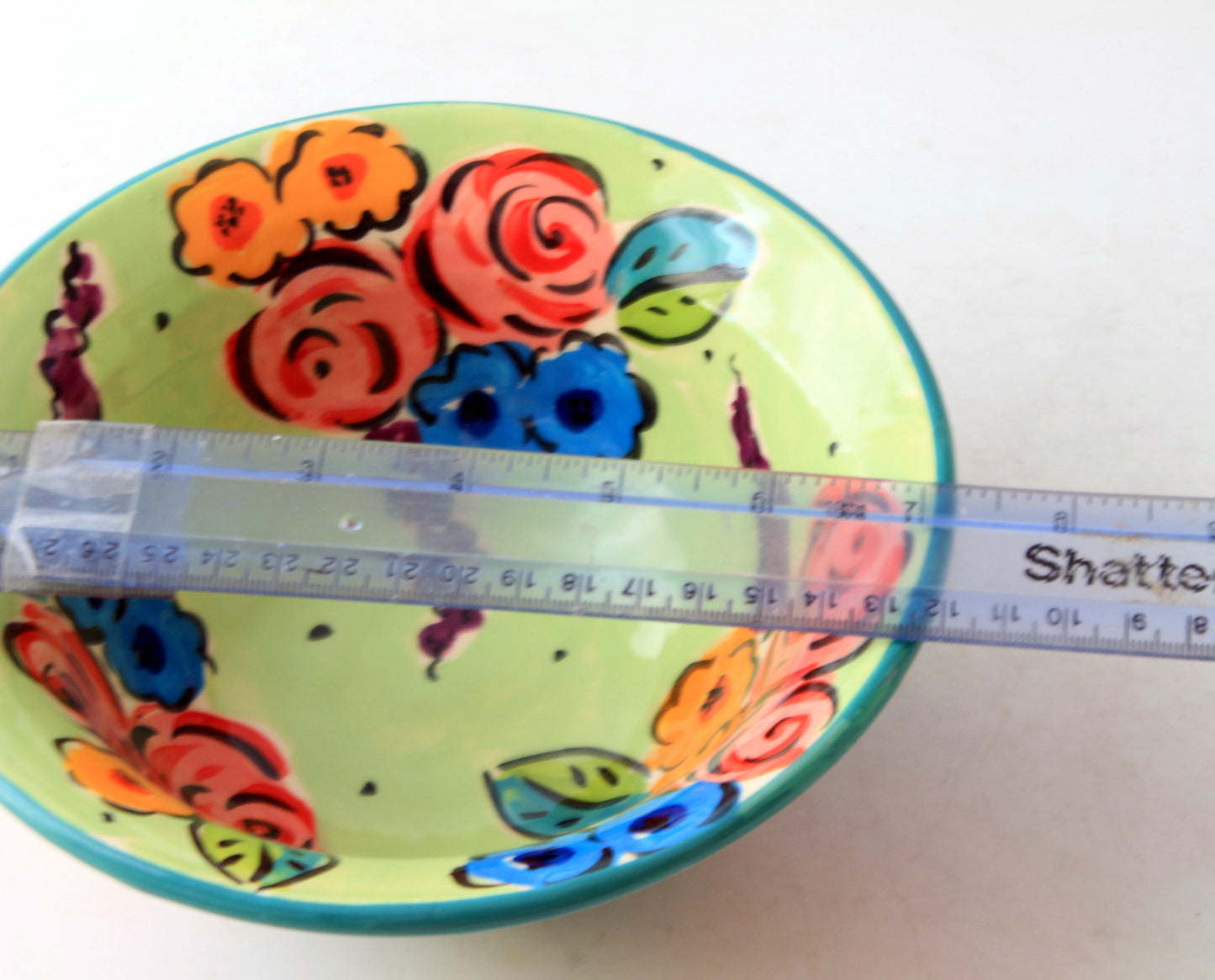Cereal Bowl Green Summer Floral