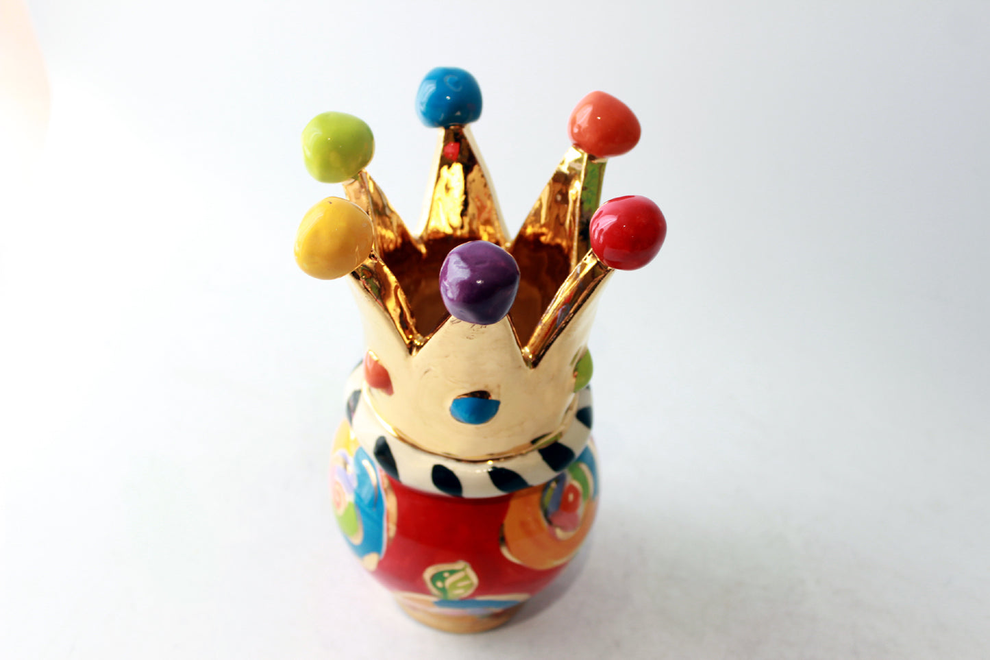 Crown Vase Gold New Rose Red