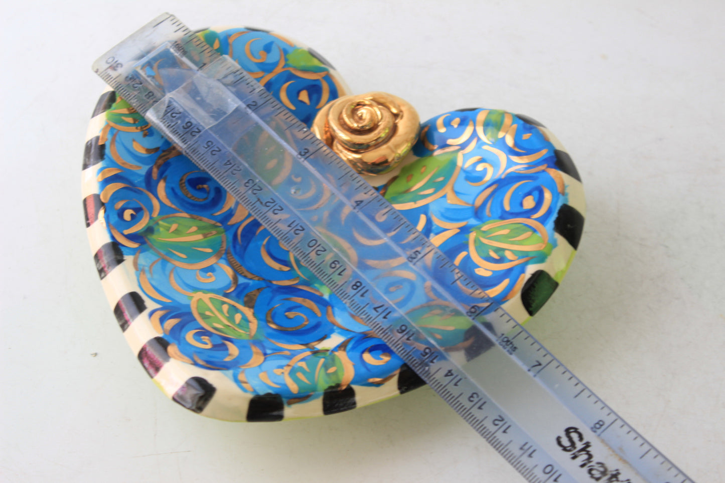 Heart Shaped Soap Dish Blue Rosebush