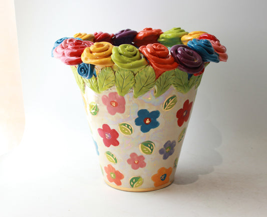 Rose Encrusted Champagne Bucket Daisy Design