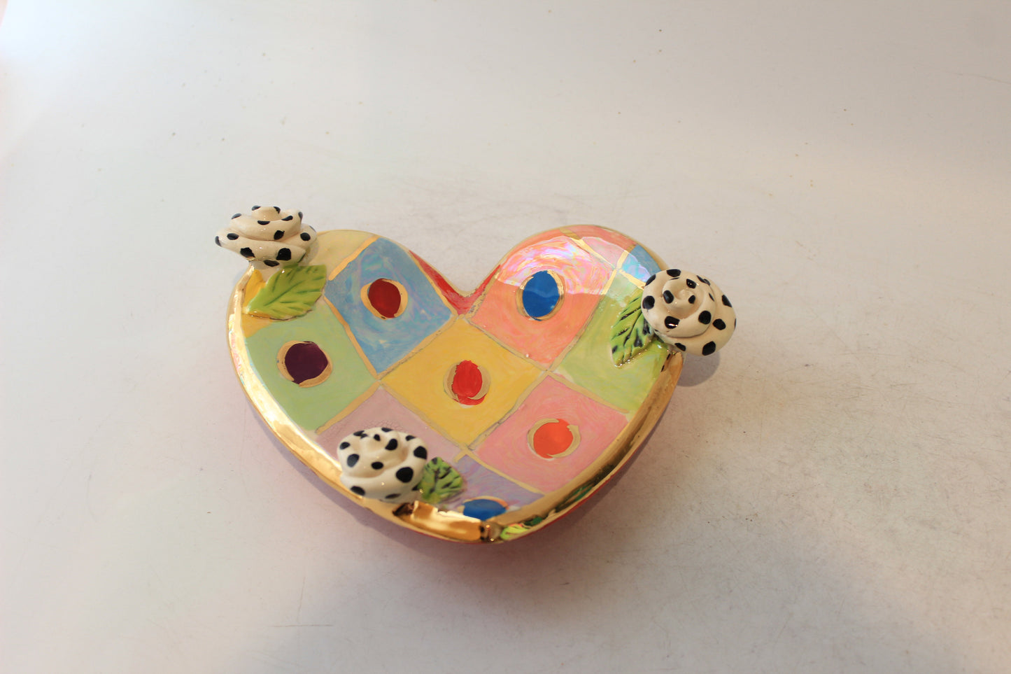 Rose Studded Heart Soap Dish Diamonds