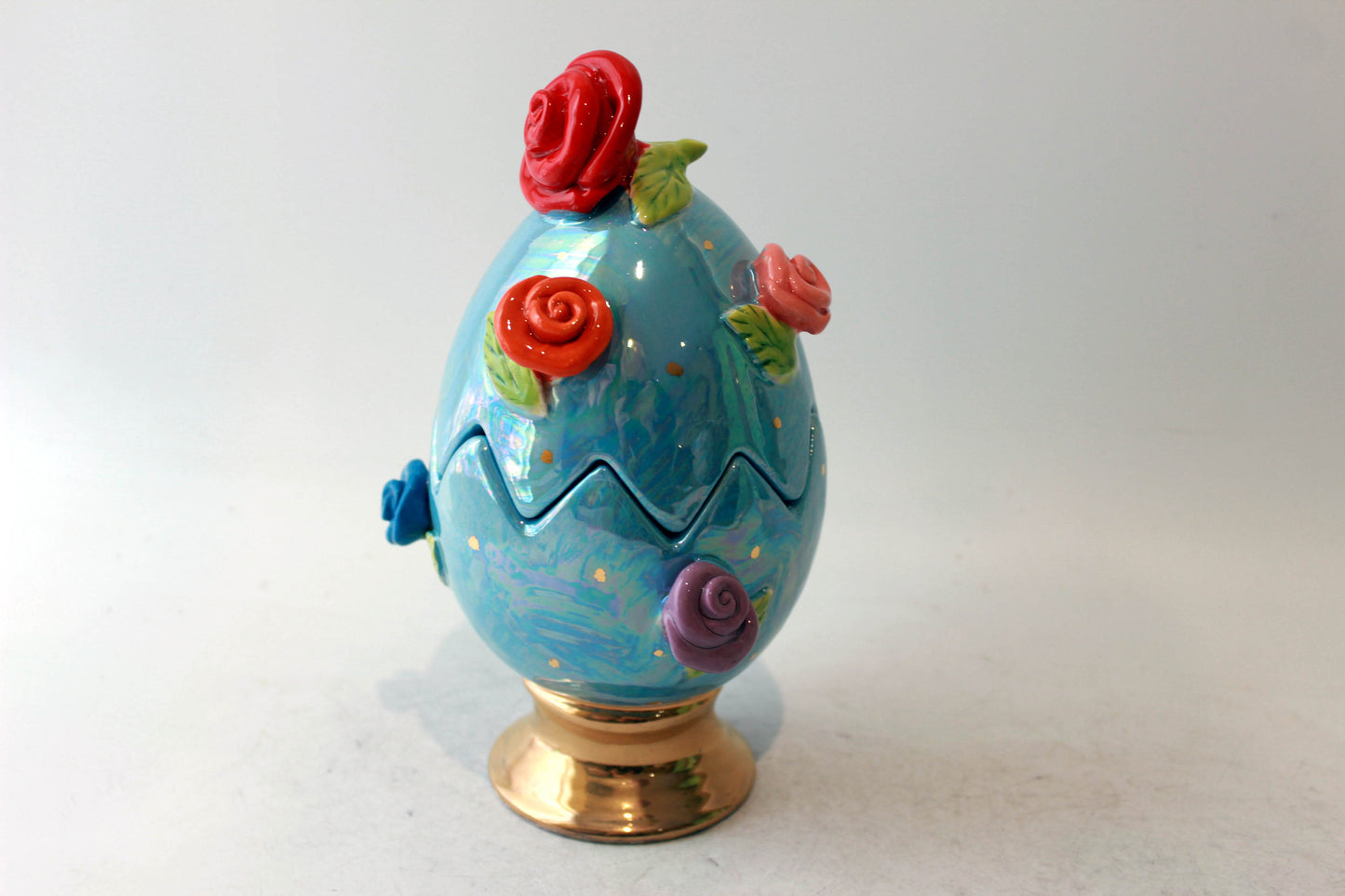 Rose Studded Easter Egg Blue