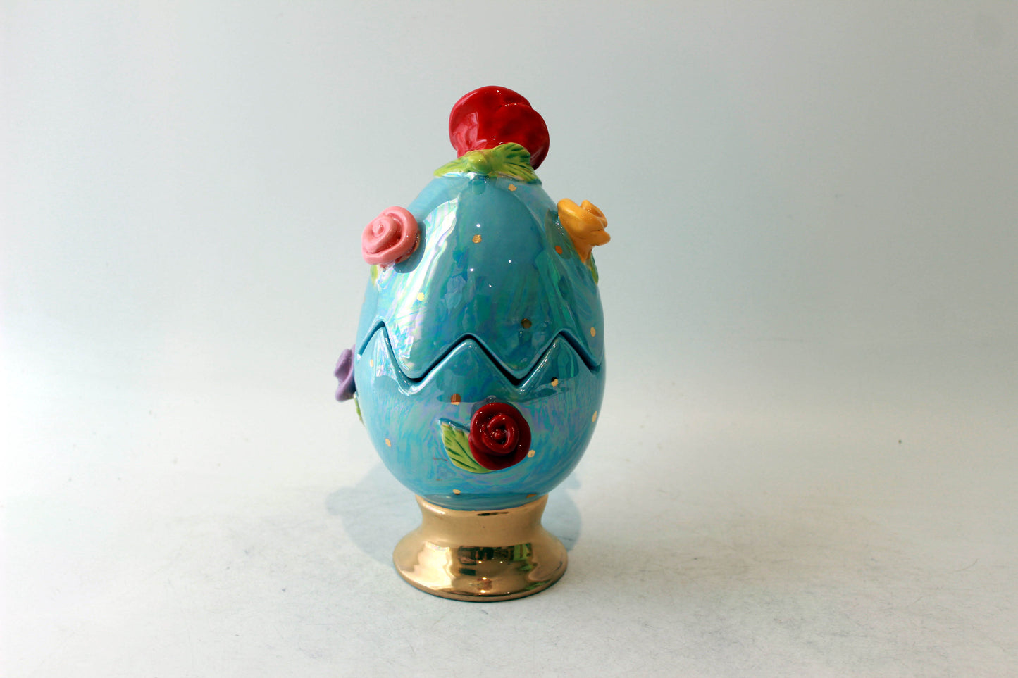 Rose Studded Easter Egg Blue