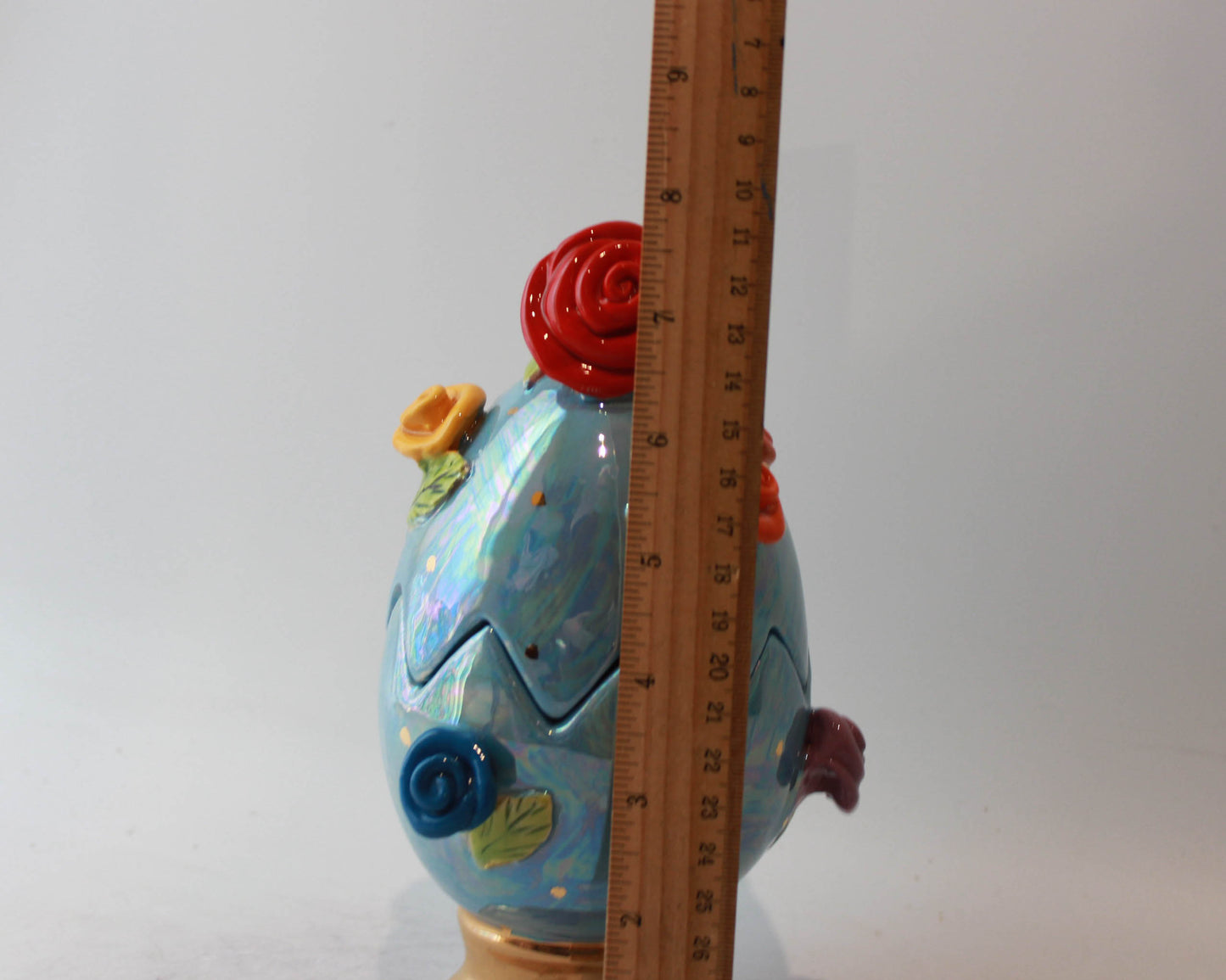 Rose Studded Easter Egg Blue