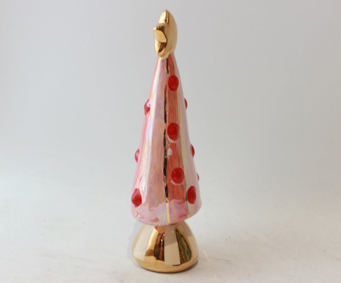 Small Christmas Tree in Two Tone Pink Stripe