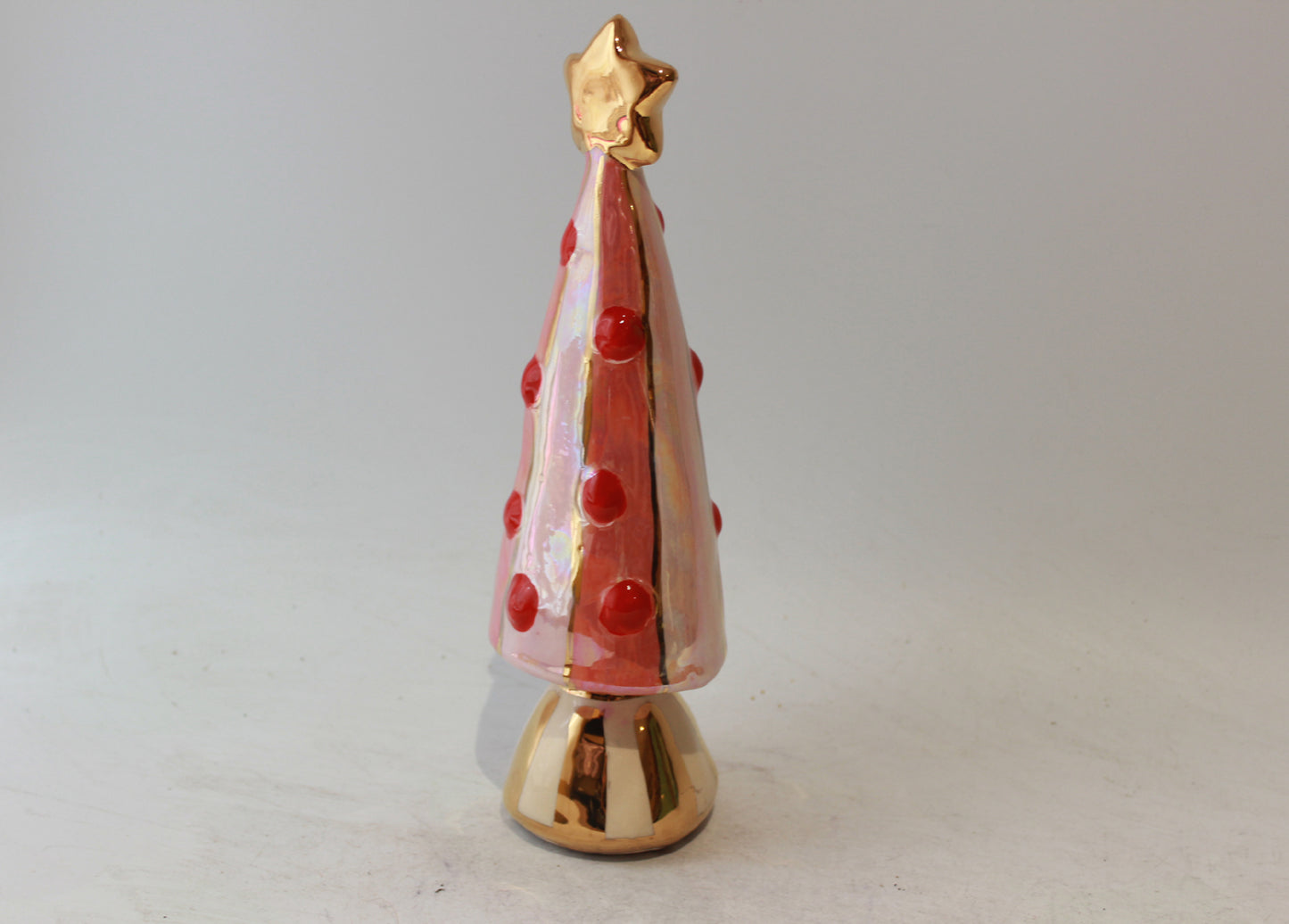 Small Christmas Tree in Two Tone Pink Stripe
