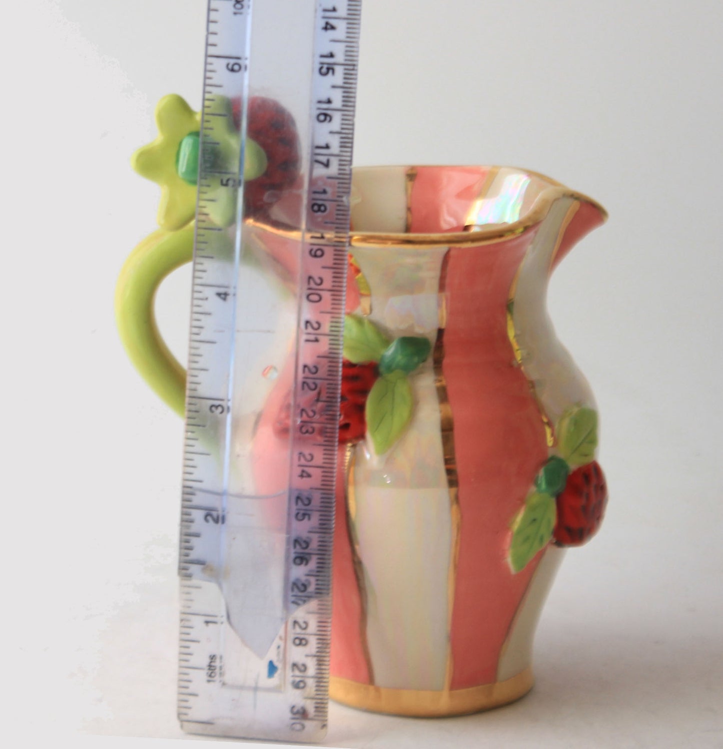 Strawberry Creamer Jug in Stripes