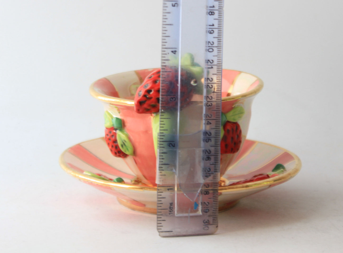Strawberry Cup and Saucer Stripes
