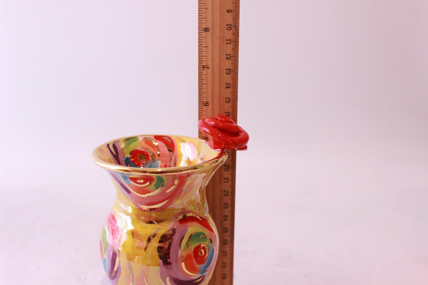 Tiny Vase with Rose and Ribbony Bow