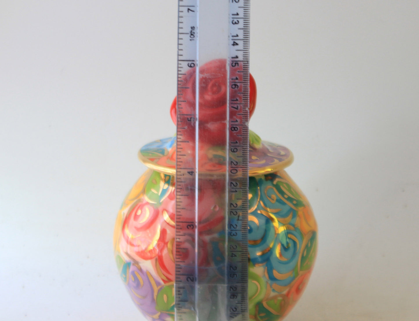 Tiny Lidded Pot Pastel Rosebush