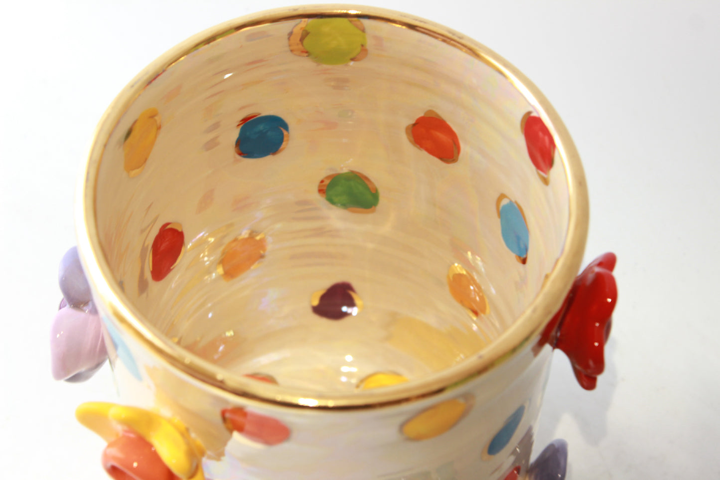 Multiflower Studded Utensil Jar