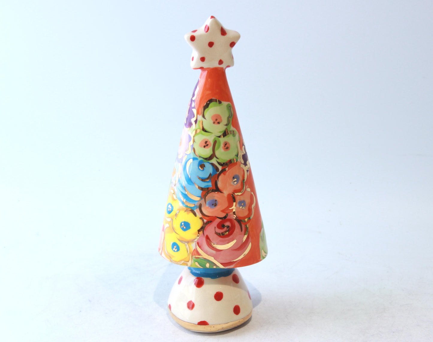 Small Christmas Tree Florals on Red