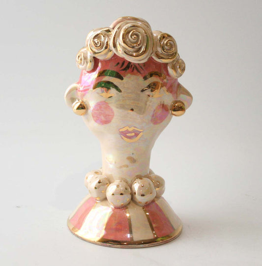 Baby Face Vase in Pink and Gold - MaryRoseYoung