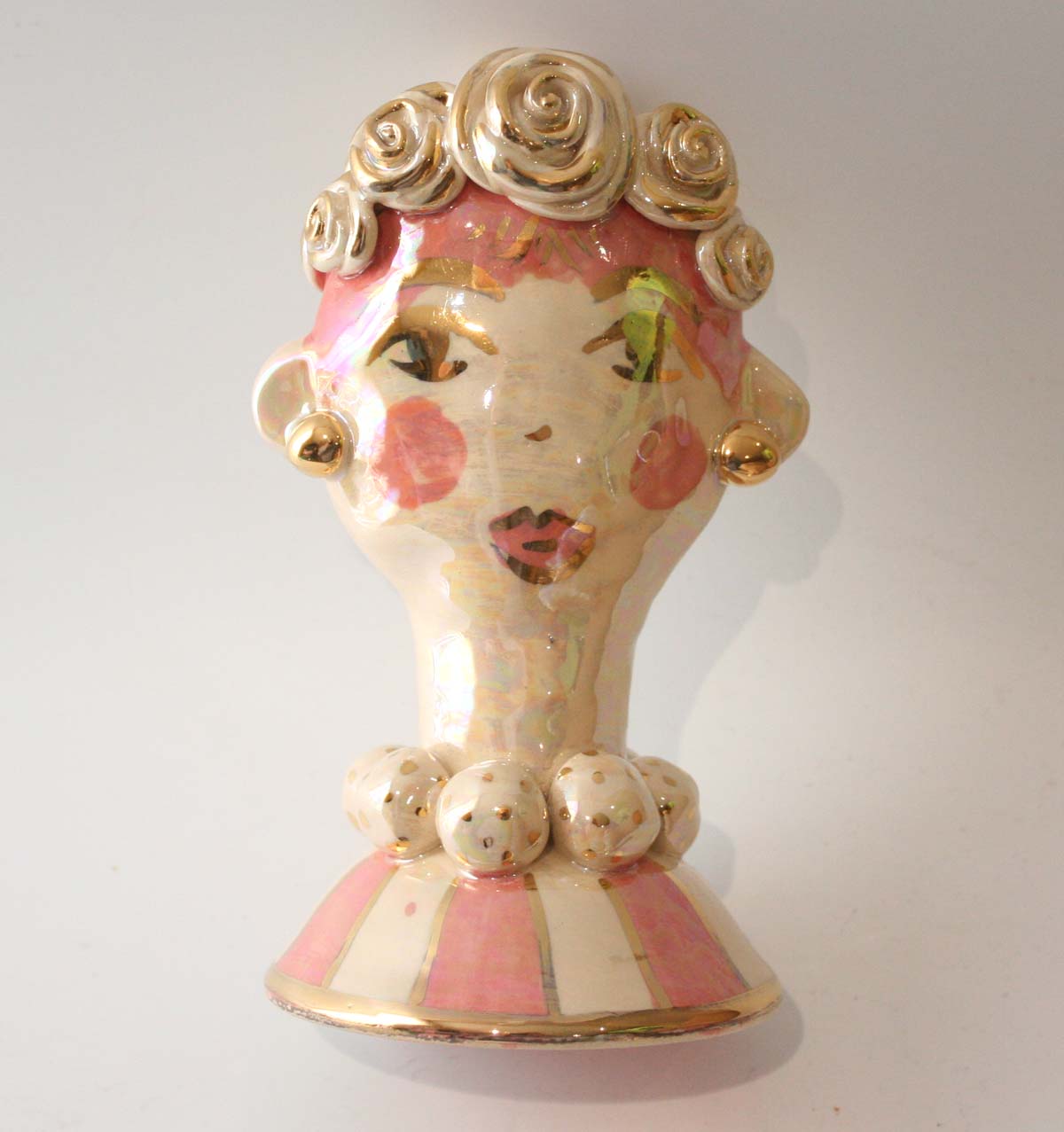 Baby Face Vase in Pink and Gold - MaryRoseYoung