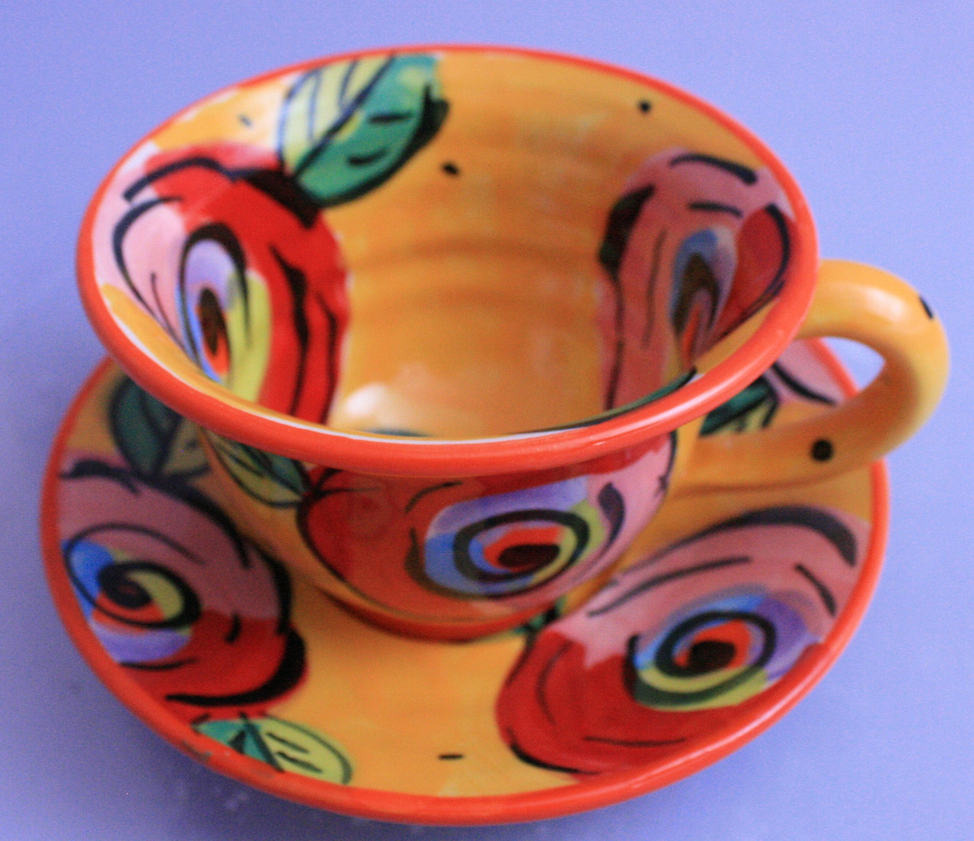 Cup and Saucer Yellow Roses - MaryRoseYoung