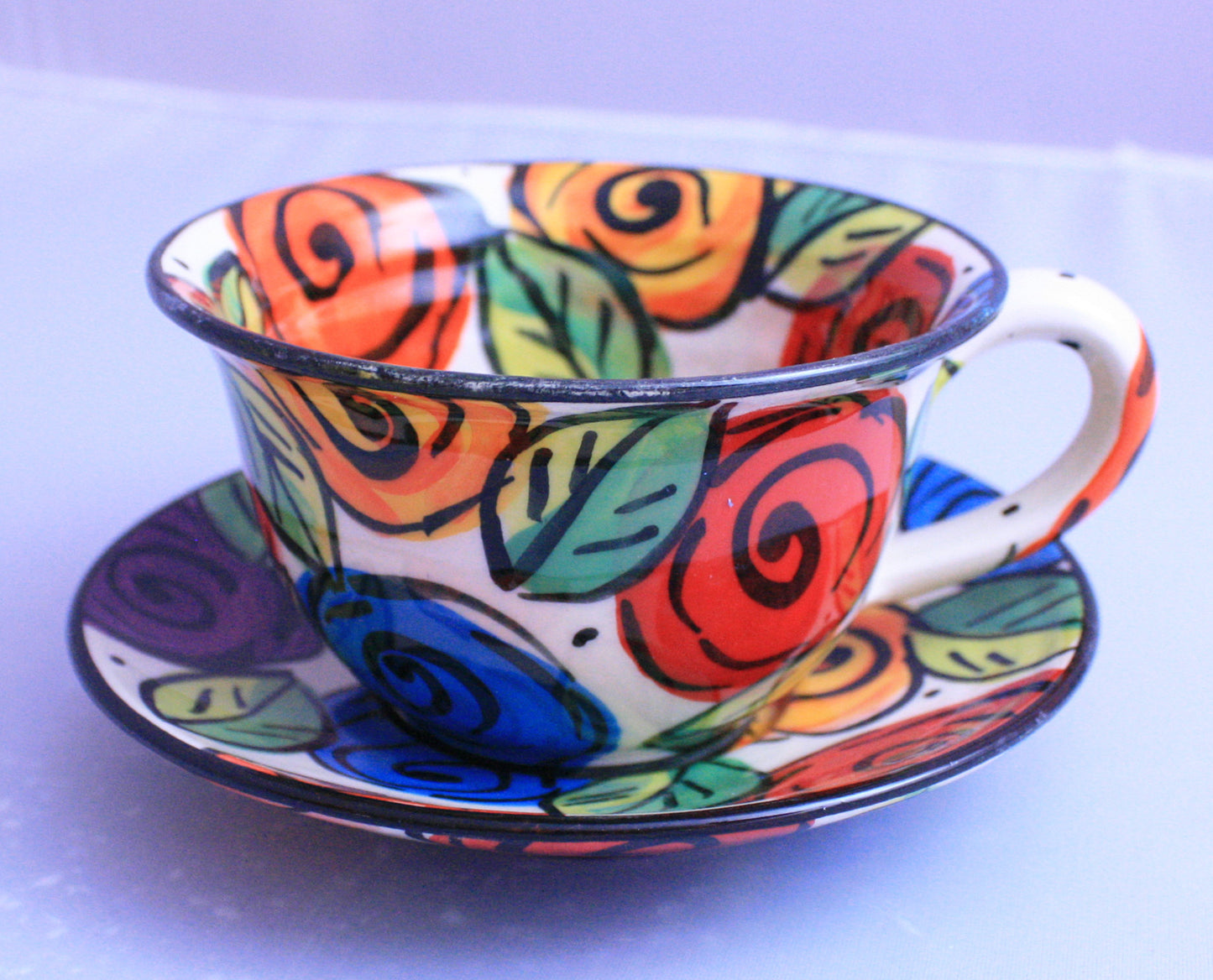 Cup and Saucer "Block Rose" - MaryRoseYoung