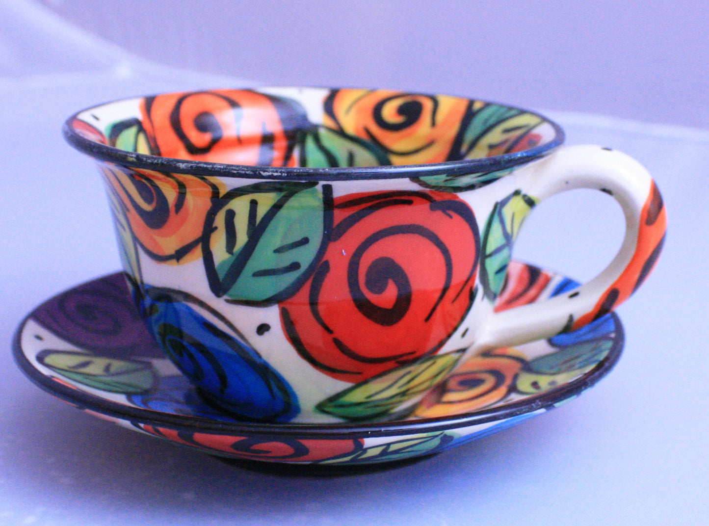 Cup and Saucer "Block Rose" - MaryRoseYoung