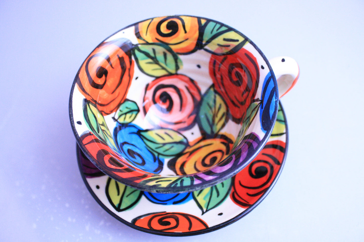 Cup and Saucer "Block Rose" - MaryRoseYoung