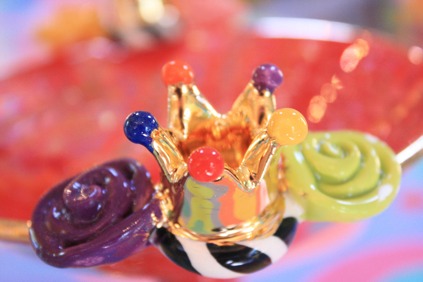 Crown Cocktail Dish Shimmering Red - MaryRoseYoung