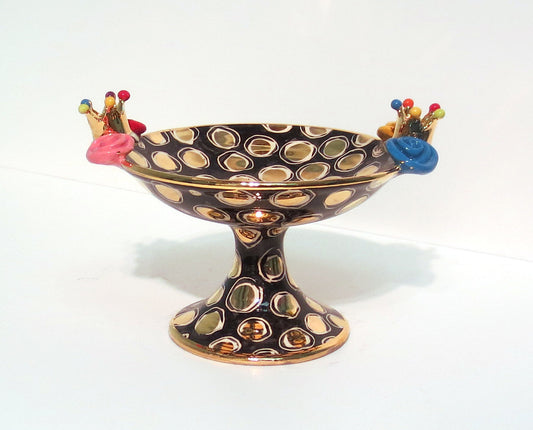 Crown Cocktail Dish "Gold Dubloons" - MaryRoseYoung