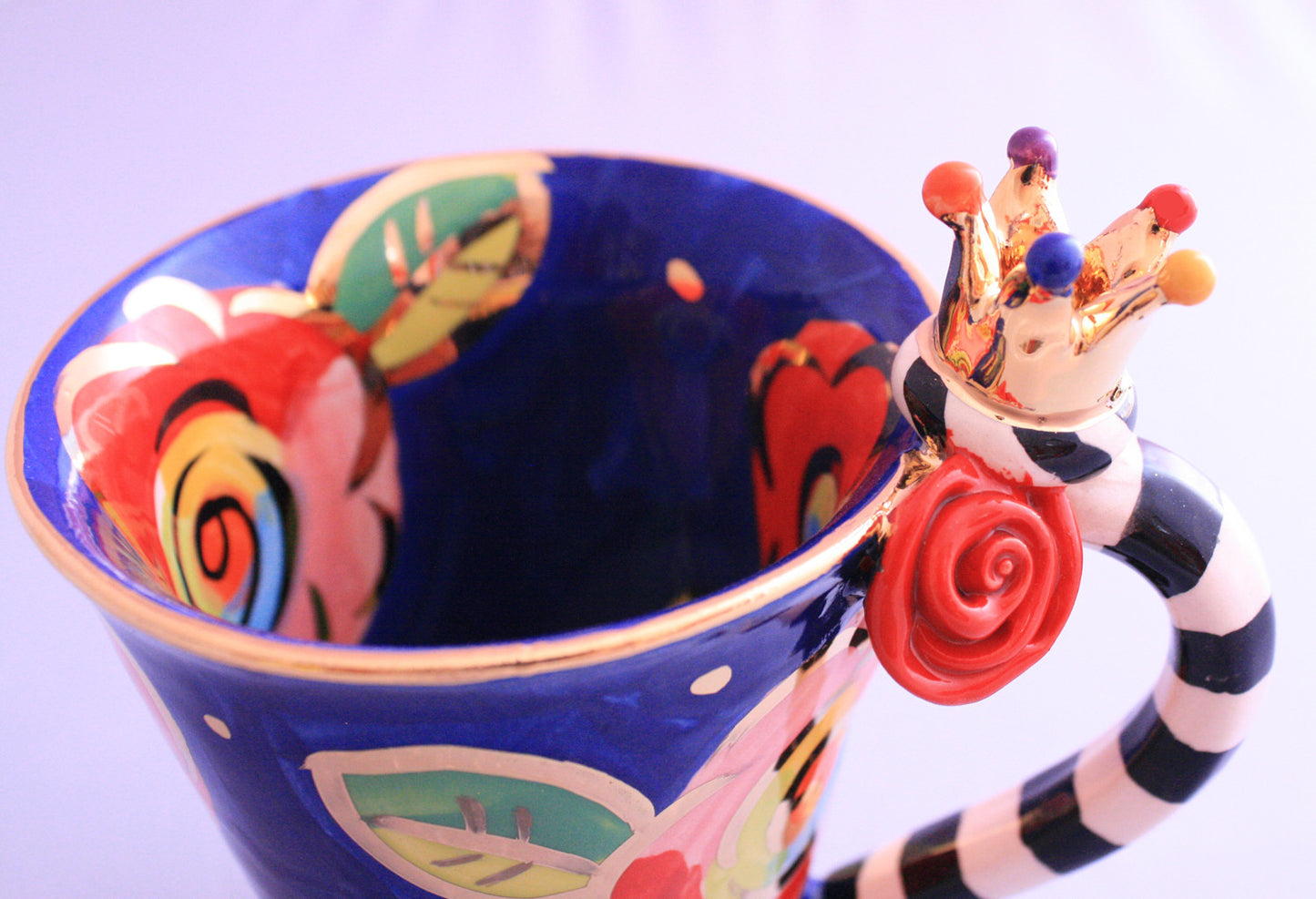 Crown Mug Blue Roses - MaryRoseYoung