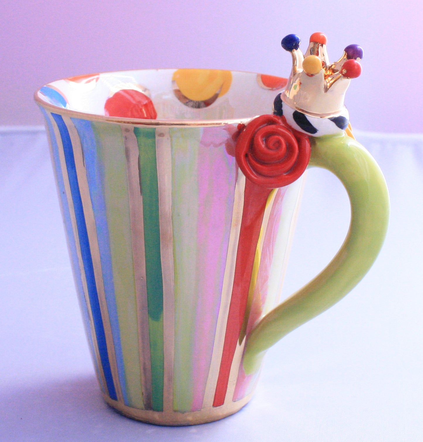 Crown Mug Stripes and Dots - MaryRoseYoung