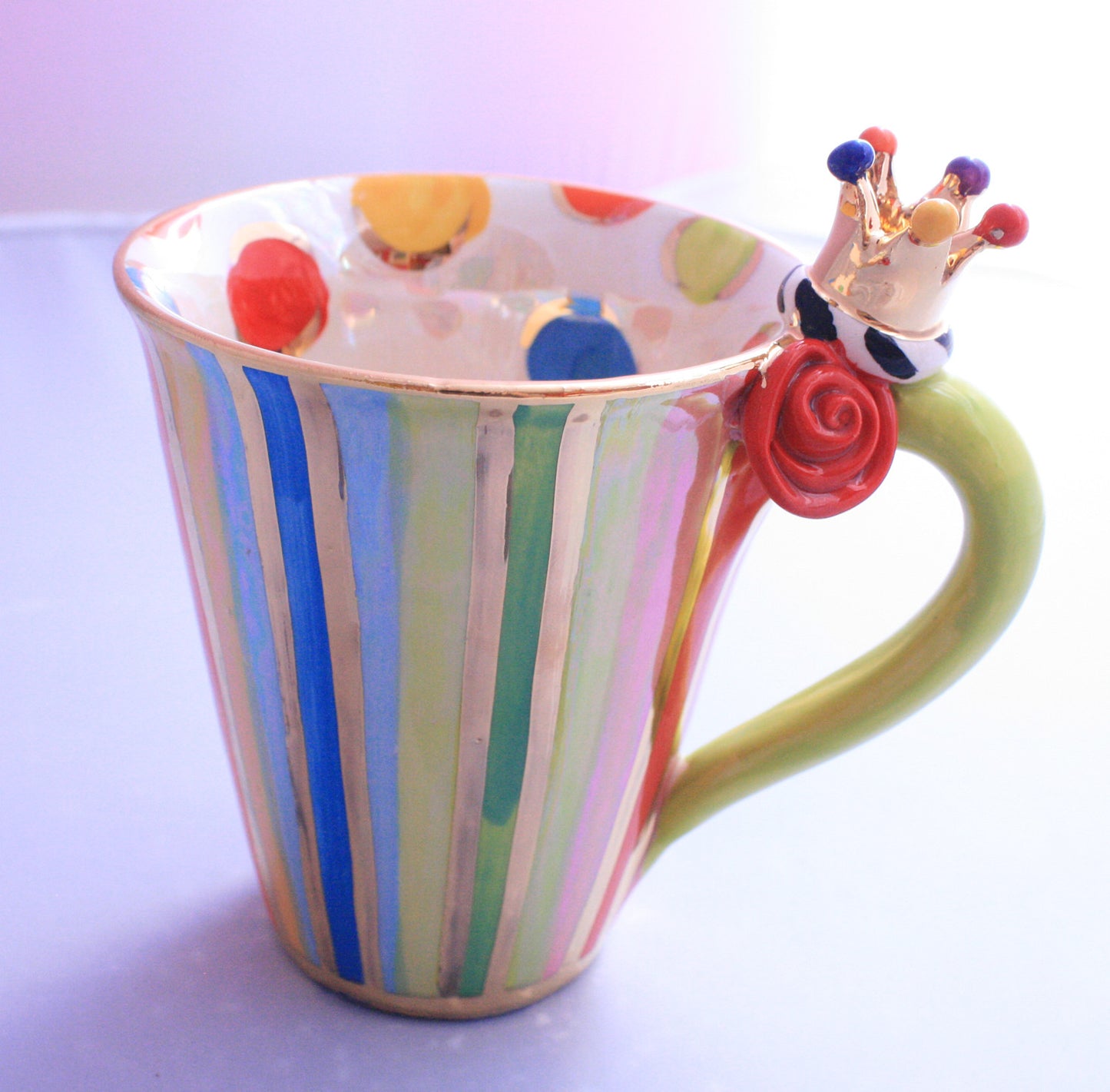 Crown Mug Stripes and Dots - MaryRoseYoung