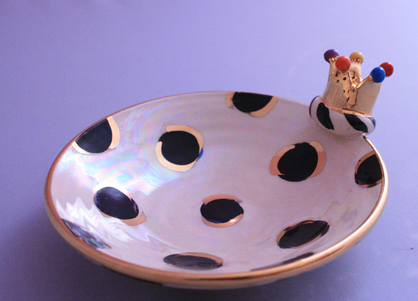 Crown Saucer Black Dots - MaryRoseYoung