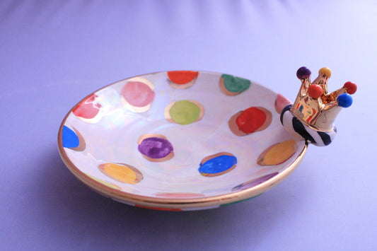 Crown Saucer Coloured Dots - MaryRoseYoung