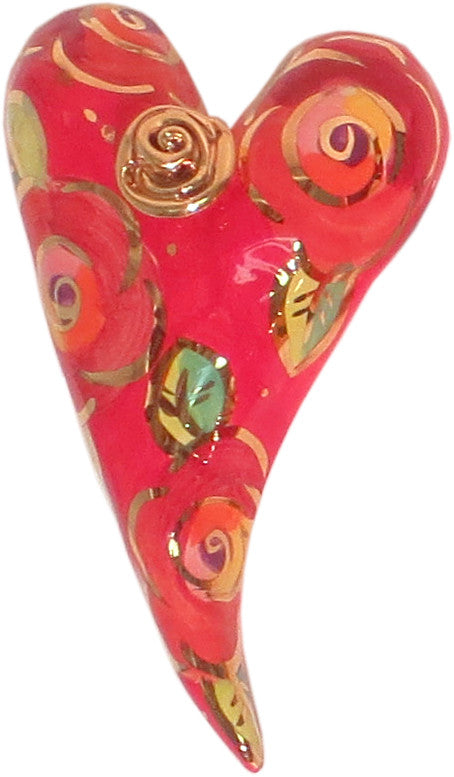 Curly Wall Hanging Heart "Red New Rose" - MaryRoseYoung