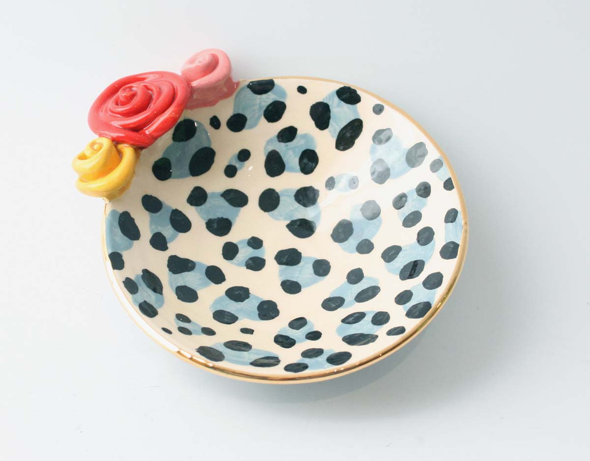 Rose Saucer in Snow Leopard - MaryRoseYoung