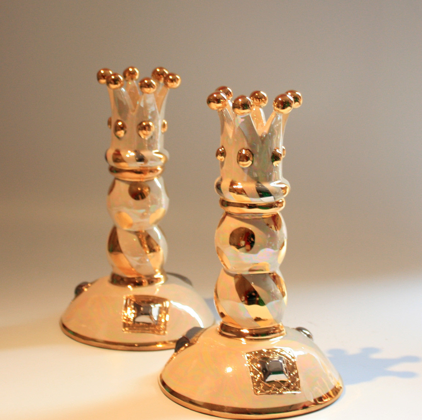 Jewelled and Beaded Short Candlestick - MaryRoseYoung
