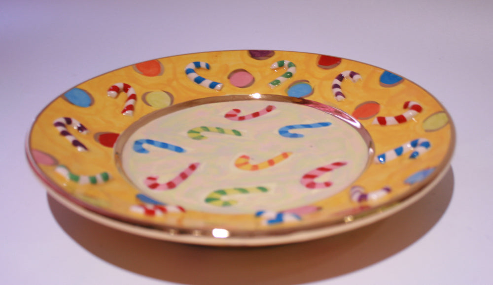 Candy Cane Side Plate - MaryRoseYoung