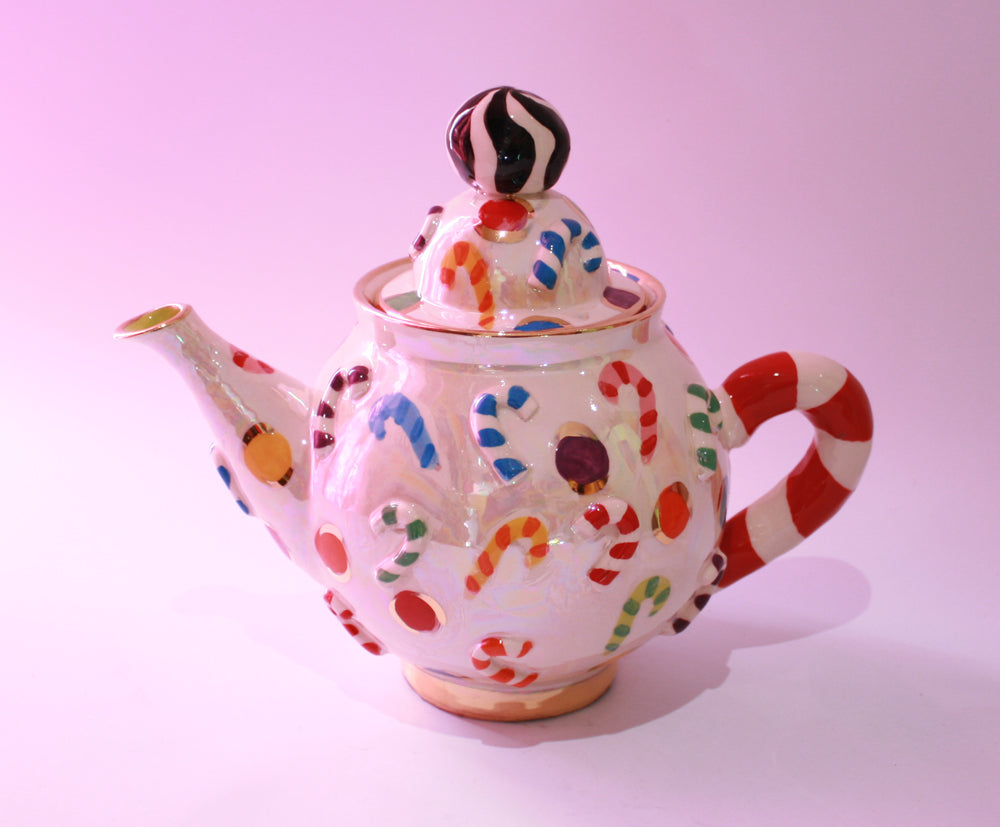 Candy Cane Teapot - MaryRoseYoung