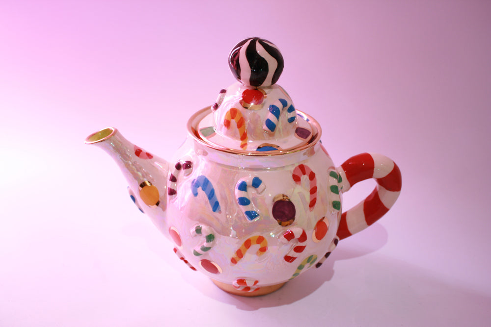 Candy Cane Teapot - MaryRoseYoung