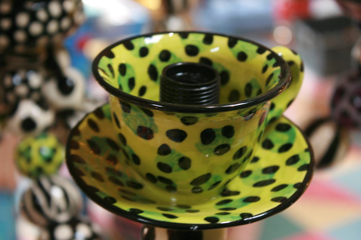 Six Armed Tea Set Chandelier in Leopard and Zebra - MaryRoseYoung