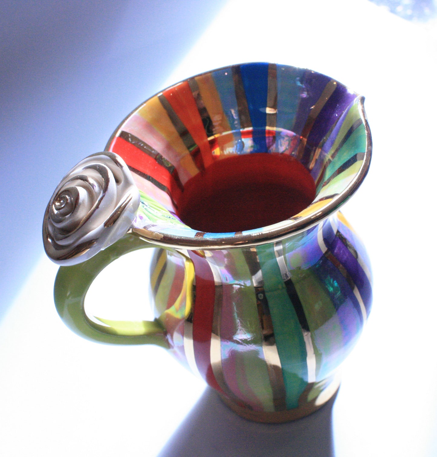 Creamer Jug Lustred Stripe - MaryRoseYoung
