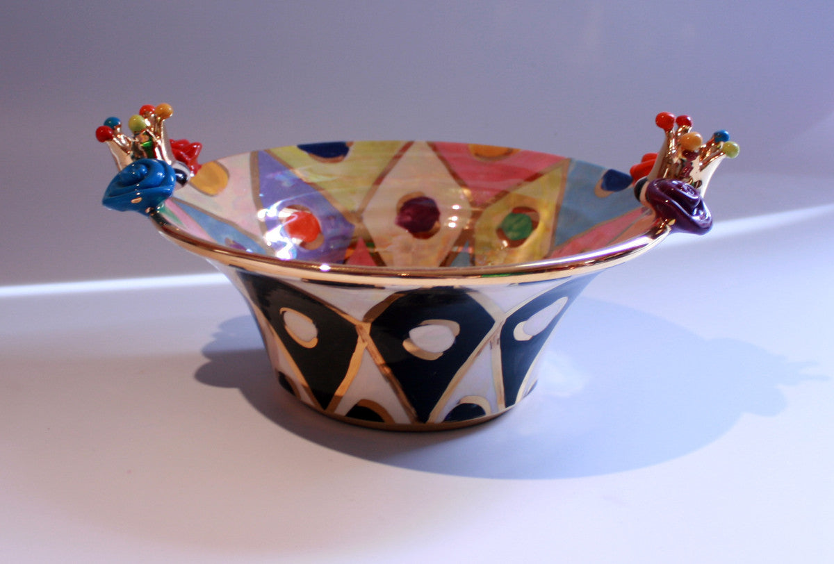 Small Crown Edged Serving Bowl Diamonds - MaryRoseYoung