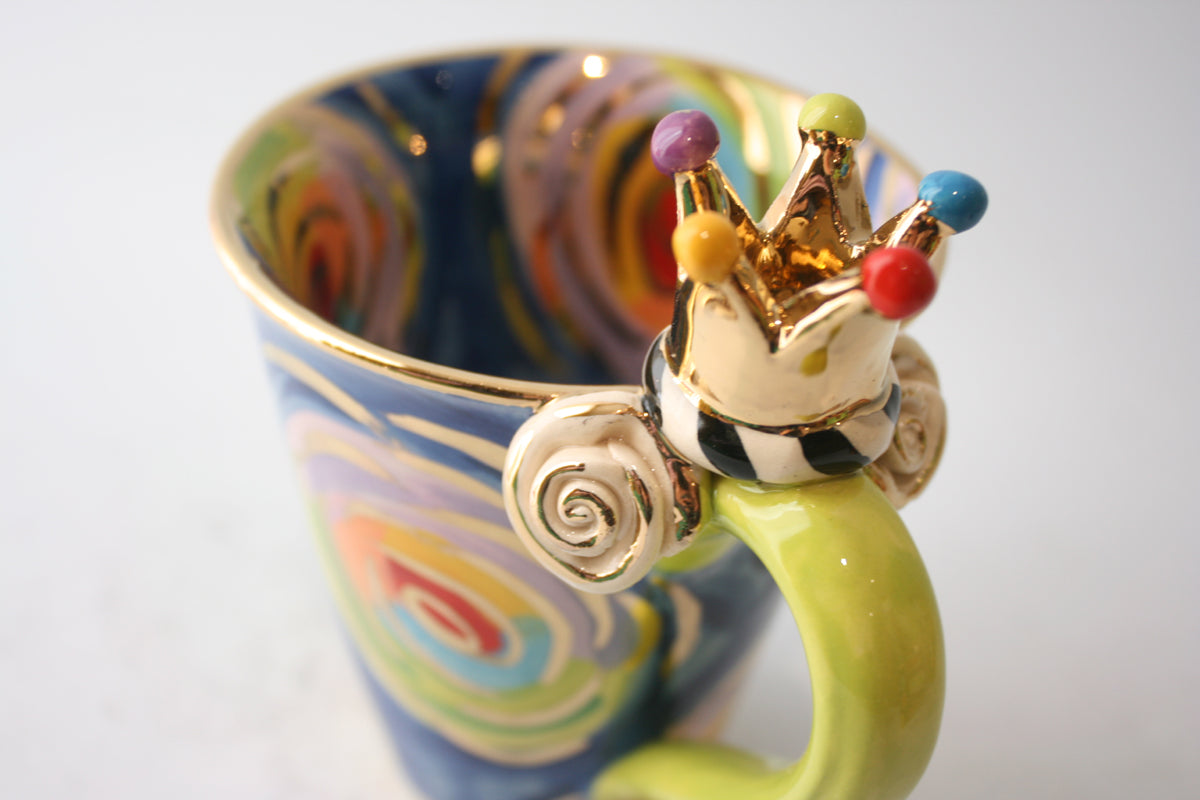 Crown Handled Mug Swirls - MaryRoseYoung