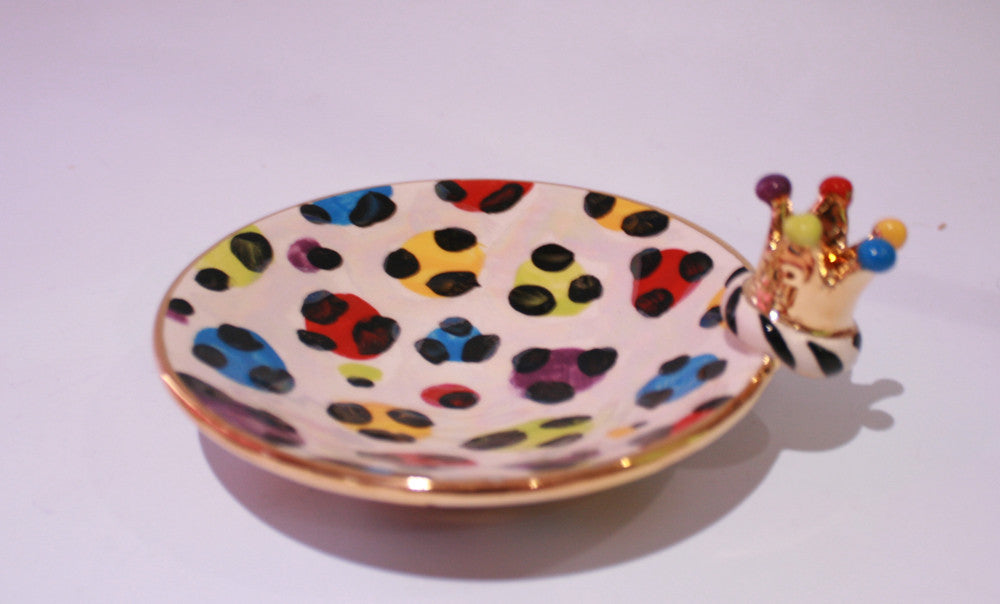 Crown Saucer Rainbow Leopard - MaryRoseYoung