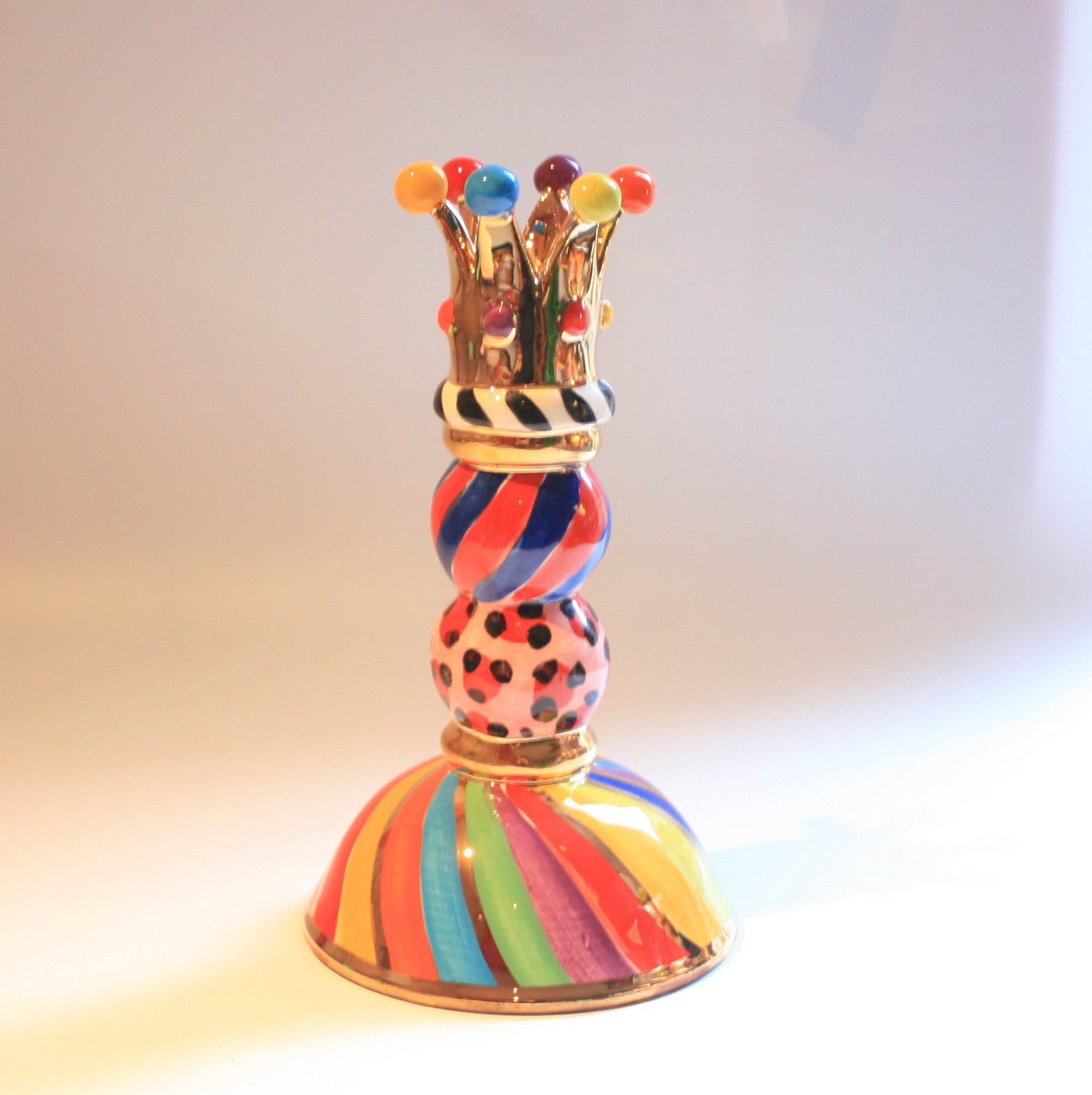 Short Crown Beaded Candlestick - MaryRoseYoung