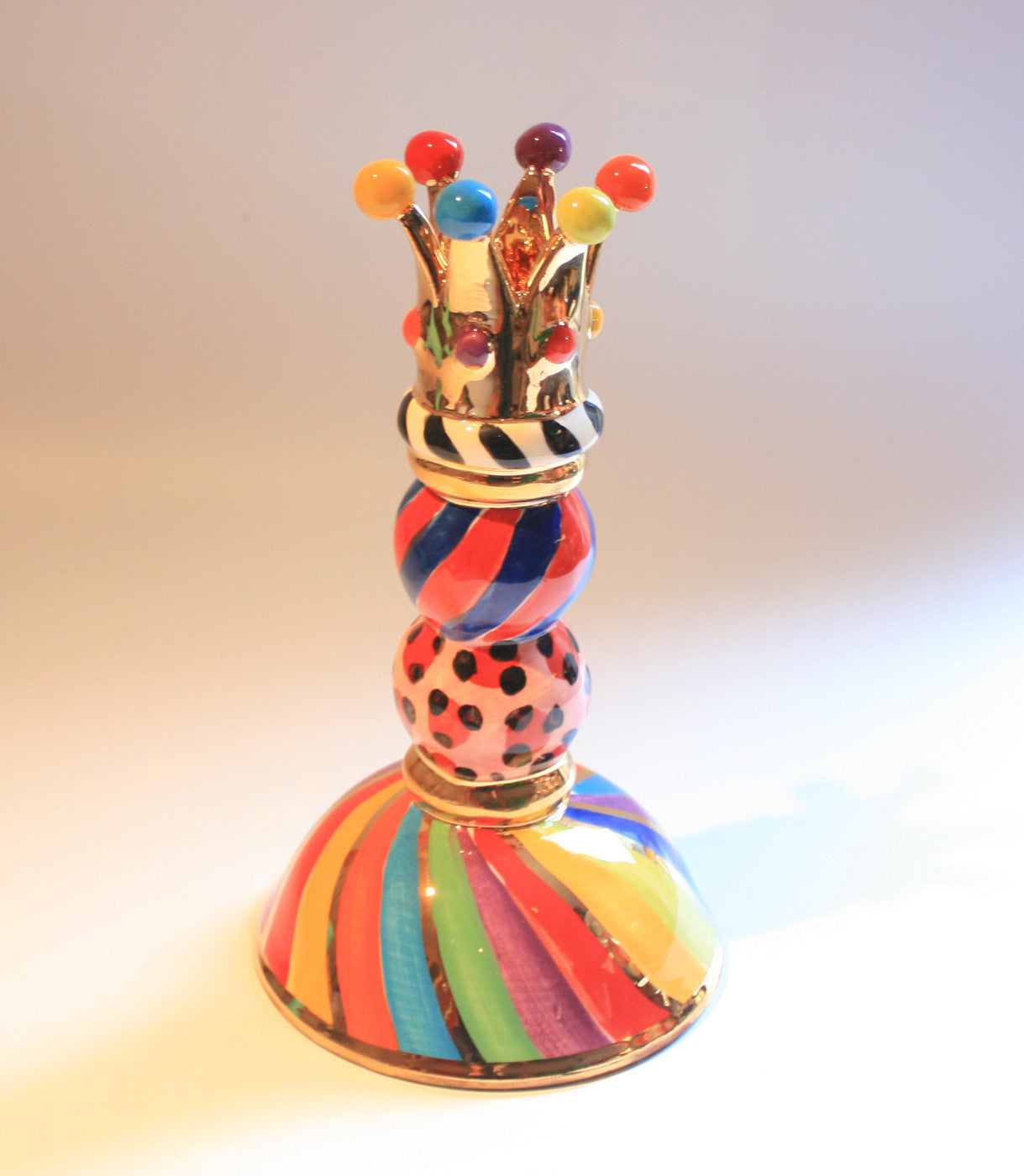 Short Crown Beaded Candlestick - MaryRoseYoung