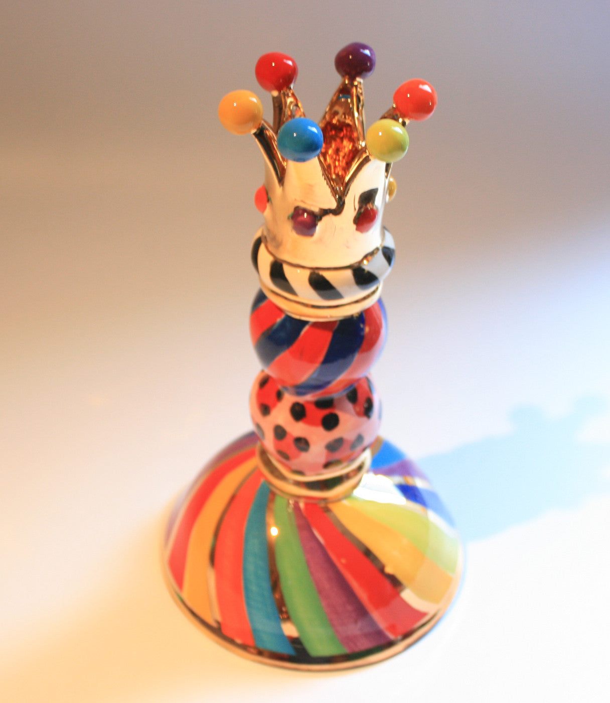 Short Crown Beaded Candlestick - MaryRoseYoung