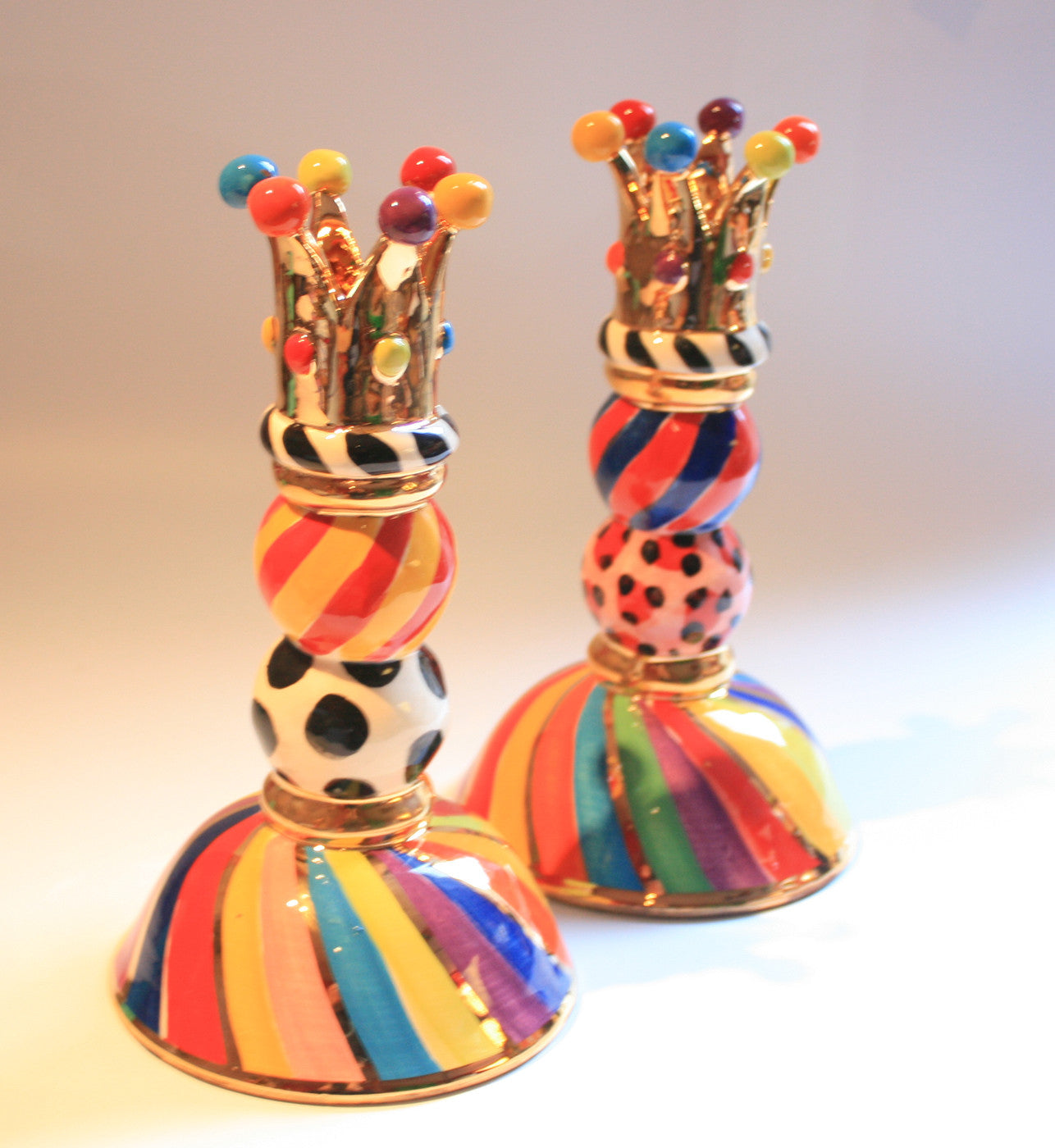 Short Crown Beaded Candlestick - MaryRoseYoung