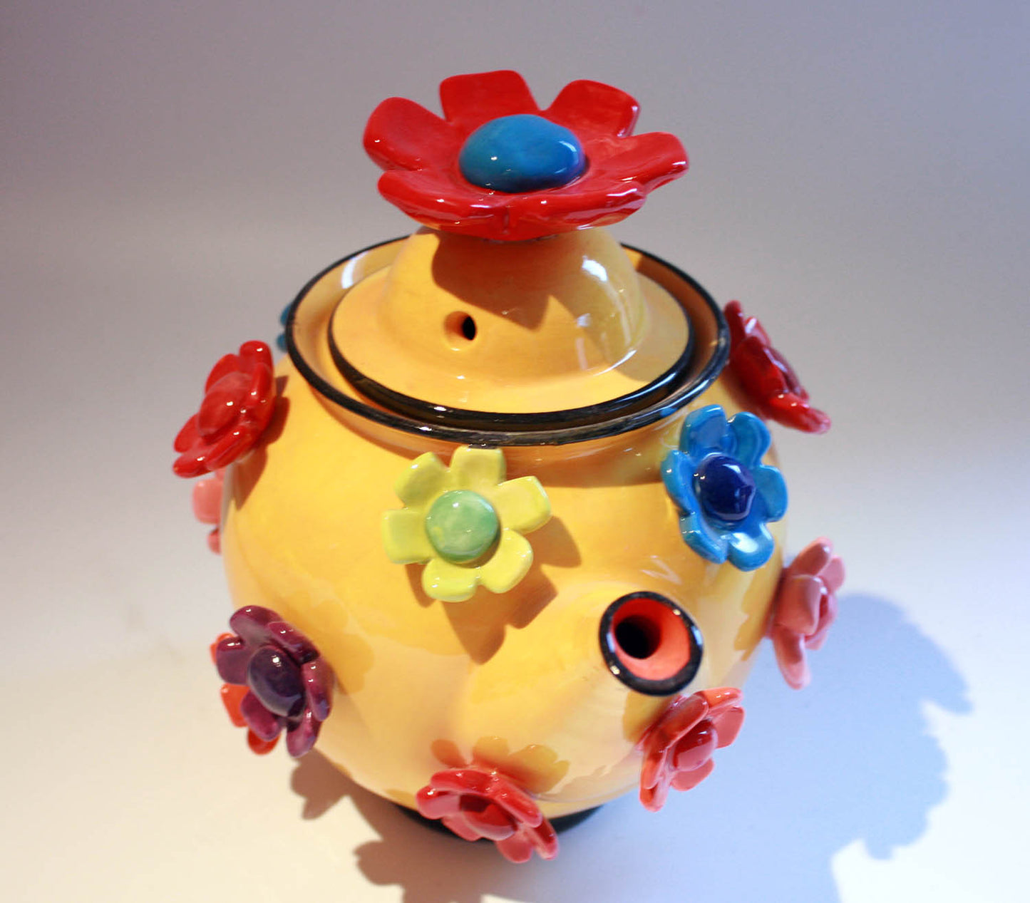 Daisy Studded Teapot Yellow - MaryRoseYoung